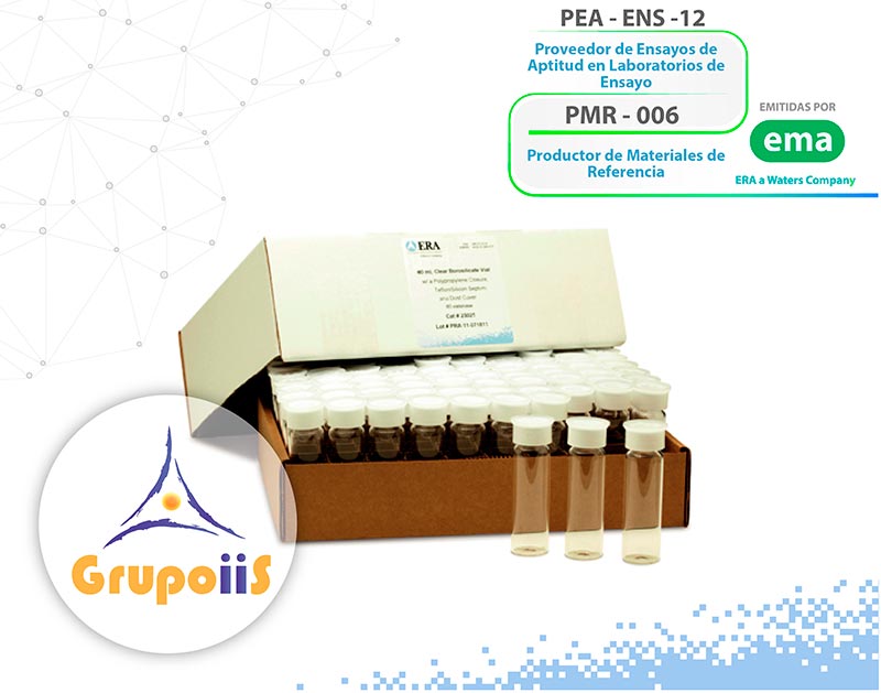 Viales certificados de bajo aporte TOC <10ppb, viales acreditados ante la ema, caja con 80 frascos